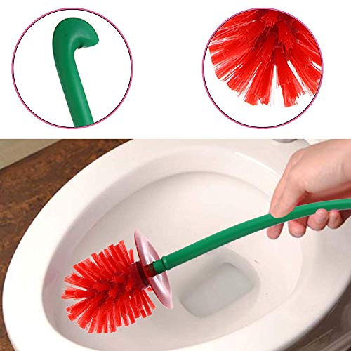 PUMYPOREITY Juego de Escobilla de Inodoro y Soporte Cepillo Decorativo de Cerezo WC Juego de Cepillo de Plástico Toliet Herramienta de Limpieza para Baño