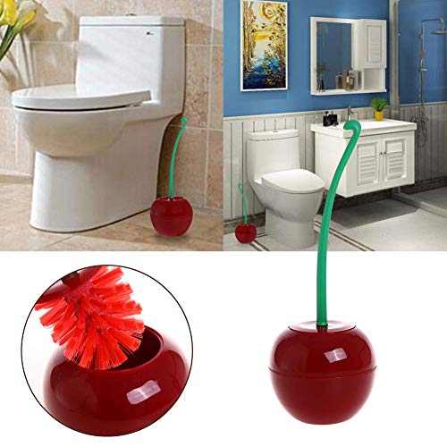 PUMYPOREITY Juego de Escobilla de Inodoro y Soporte Cepillo Decorativo de Cerezo WC Juego de Cepillo de Plástico Toliet Herramienta de Limpieza para Baño