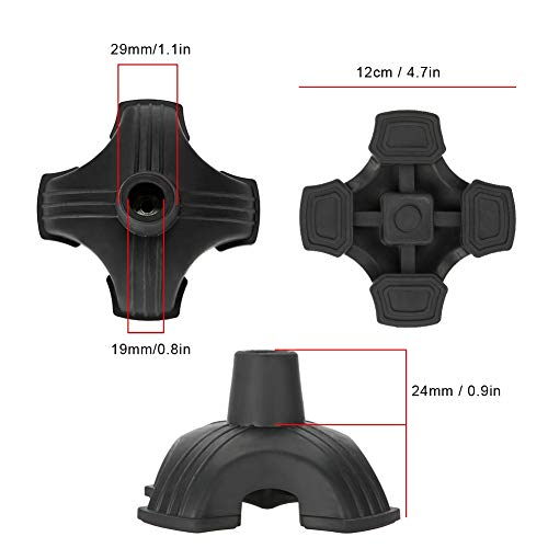 Punta De CañA, Punta De CañA Extra Ancha Soporte De Goma De Cuatro Bases Almohadilla Antideslizante Para Bastones Punta De Ayuda De Movilidad De 19 Mm Para Ancianos, Adultos Mayores Y Discapacitados