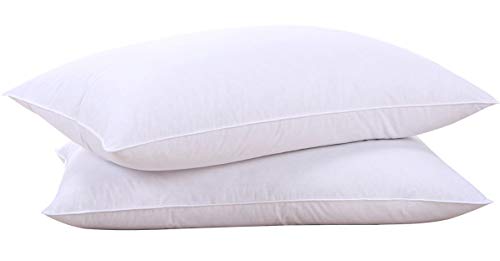 puredown Pack de 2 Almohadas de Pluma y Plumón Lavable a Máquina Soporte Firme 50x76cm