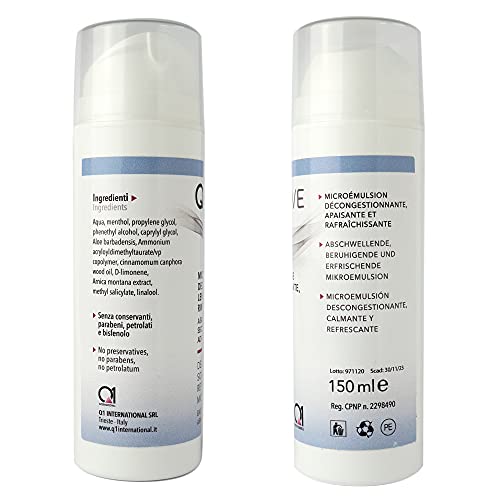 Q-ACTIVE emulsionante descongestionante, calmante, refrescante - Ideal después de trabajo o deporte - eficaz contra las piernas hinchadas, acaloradas, pesadas y dolientes - previene los calambres