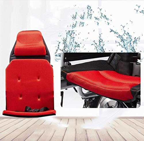 QBYLYF Silla de Ruedas eléctrica compacta Auxiliar sillón de Ruedas Mayor Movilidad Reducida portátil Plegable Silla de Ruedas eléctrica de Doble Motor eléctrico Manual de Modo Dual/batería de Litio