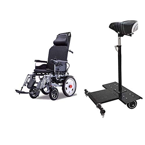 QBYLYF Silla de Ruedas eléctrica compacta Auxiliar sillón de Ruedas Mayor Movilidad Reducida portátil Plegable Silla de Ruedas eléctrica de Doble Motor eléctrico Manual de Modo Dual/batería de Litio