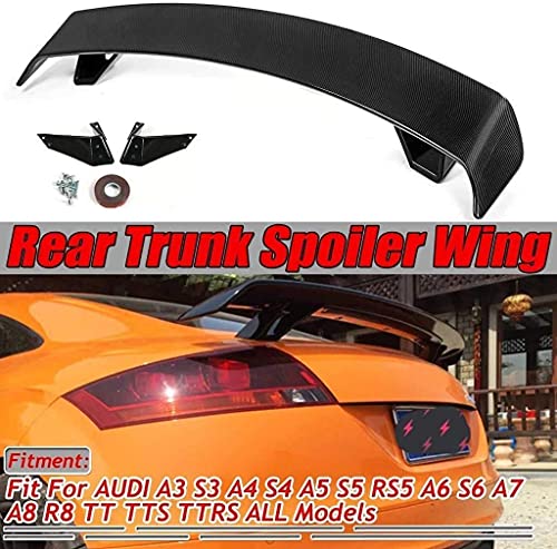 QINDE Accesorios Carbon Look/Gloss Black Car-Trunk Lip Spoiler Wings Gran Ajuste para Audi A3 S3 A4 S4 A5 S5 Rs5 A6 S6 A7 A8 R8 TT Tts Ttrs Lip Spoiler Strips (Color, Gloss.