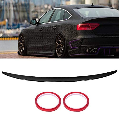 QINDE Alerón De Tapa De Maletero Abs Negro Brillante/Apto para Audi A5 / S5 B8 / B8.5 Sportback 2008-2016 ala Universal (Color: Negro)