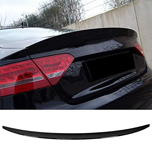 QINDE Alerón De Tapa De Maletero Abs Negro Brillante/Apto para Audi A5 / S5 B8 / B8.5 Sportback 2008-2016 ala Universal (Color: Negro)