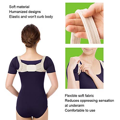 Qqmora Corrector de postura Brace Back Spine Support Portable para uso doméstico para mujeres y hombres (XS (Children), Beige)