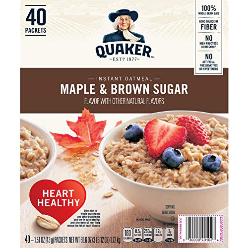 Quaker Instant Oatmeal Maple Brown Sugar - 40ct