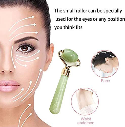 Quartz Jade Roll, Gua Sha Jade Roller Authentic Massager, Natural Roller Anti Aging Facial Massage, Anti Aging Eye, Face and Neck Anti Wrinkle, Face Stone Massage