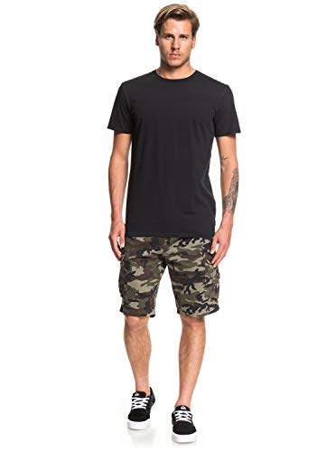 Quiksilver Sr Pantalones Cortos, Hombre, Camo Print Crucial Battle, 32