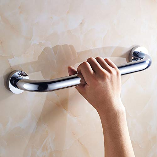 QULONG Barra de Apoyo Minusválidos Baño Fija Inoxidable, Barra de Seguridad, Barra de Apoyo para la Ducha,Acabado Satinado, Baranda de Baño para Niños y Personas Mayores 30cm,Plata,60cm