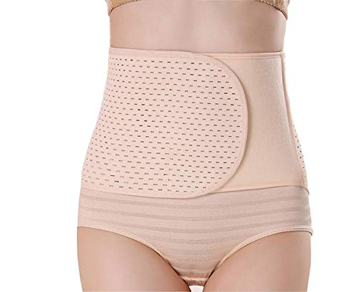 QUUPY Postparto vientre Wrap banda de cinturón mujeres cuerpo Shaper carpeta abdominal postnatal cintura delgada banda transpirable elástico posparto apoyo ajustable