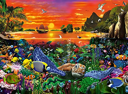 RAVENSBURGER PUZZLE- Schildkröte im Riff Puzzle, Multicolor (16590)