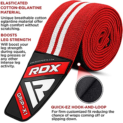 RDX Rodillera Gimnasio Rodilla cincha para Levantamiento de Pesas Rodilleras Soporte para Powerlifting, Musculación Entrenamiento, Gimnástico, Bodybuilding, Fitness Deporte