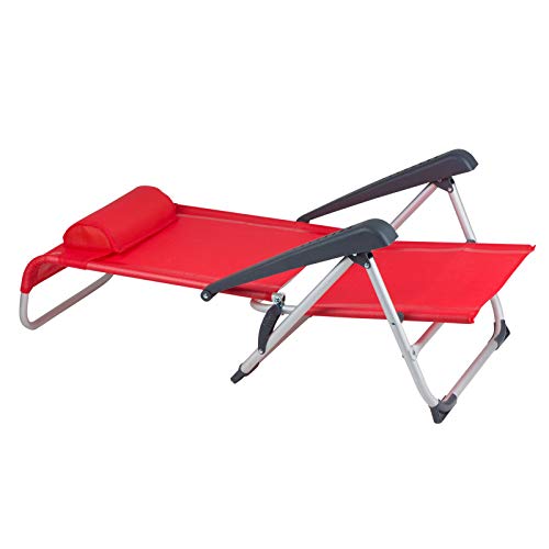 Red Mountain - Silla de Playa, Aluminio, Extremadamente Estable, Rojo, Peso 2.9 Kg