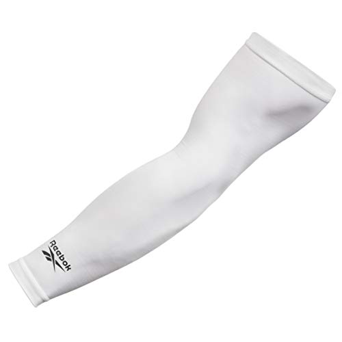 Reebok Mangas de brazo de compresión, Adultos Unisex, Blanco, L-30-35 cm