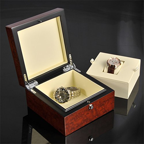 Reloj Caja de almacenamiento para hombres o mujeres Relojes individuales Ranuras con almohada suave Muñeca Botón de bloqueo Relojes de pulsera Joyas Pulsera Colecciones Colecciones Funda de viaje (For