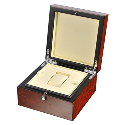 Reloj Caja de almacenamiento para hombres o mujeres Relojes individuales Ranuras con almohada suave Muñeca Botón de bloqueo Relojes de pulsera Joyas Pulsera Colecciones Colecciones Funda de viaje (For