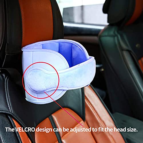 Reposacabeza,Soporte Para La Cabeza Del Asiento De Coche Para Bebé,CinturóN De SujecióN Ajustable Para NiñOs Infantil Azul