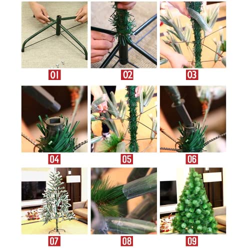 RESTAR Artificial Árbol de Navidad Decoración Navideña, Material PVC Aguja de Pino, Verde Punta Natural con Soporte en Plástico (Pino Aguja Punta Natural, 60cm)