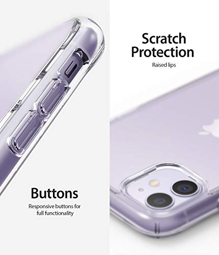 Ringke Fusion Compatible con Funda iPhone 11 (6,1 Pulgadas) Carcasa Queda como un Guante, Protección Adicional sin Ser Voluminosa, Case Transparente con el Agujero para Cuerda - Smoke Black