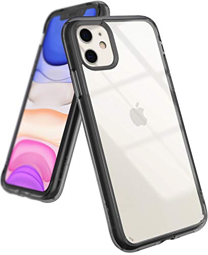 Ringke Fusion Compatible con Funda iPhone 11 (6,1 Pulgadas) Carcasa Queda como un Guante, Protección Adicional sin Ser Voluminosa, Case Transparente con el Agujero para Cuerda - Smoke Black