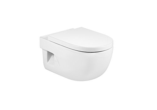 Roca A346247000 Colección Meridian - Taza Suspendida con salida Horizontal, Blanco (asiento y tapa no incluido)