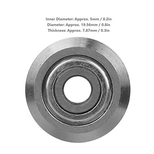 Rodamiento de rodillos de pista con ranura en V, rodamiento de bolas de acero, rueda de guía, rodamiento de rodillos de polea de rueda redonda para movimiento lineal industrial 5 * 19.56 * 7.87 mm