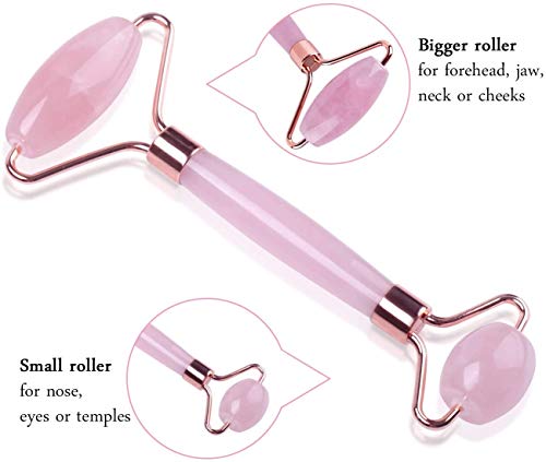 Rodillo de Jade, Automoness Jade Roller Facial Gua Sha Masajeador Roller para Belleza de Cuello y Cara,Antienvejecedor,Rejuvenece la Piel