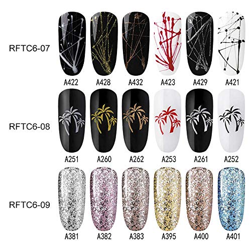 ROSALIND Spider Gel Uñas, 6 Colors Esmaltes Semipermanentes de Uñas en Gel UV LED, Esmalte de Gel Cepillado Diseño de Uñas 5 ml