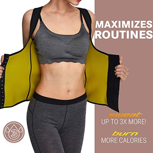 Roseate Faja Reductora Mujer Camisetas Sauna Chaleco Neopreno de Sudoración para Deporte Forma de Cuerpo y Sudor Caliente sin Cremallera/Cierre de Gancho S