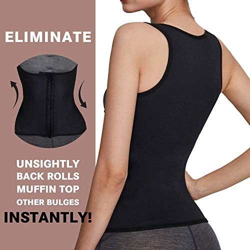 Roseate Faja Reductora Mujer Camisetas Sauna Chaleco Neopreno de Sudoración para Deporte Forma de Cuerpo y Sudor Caliente sin Cremallera/Cierre de Gancho S