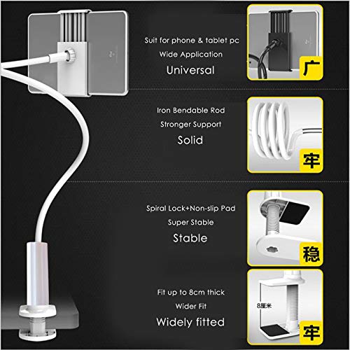 ROSEBEAR Soporte para Teléfono Soporte para Teléfono para Escritorio Soporte para Teléfono Móvil Soporte Flexible para Tableta Soporte Perezoso (Blanco)