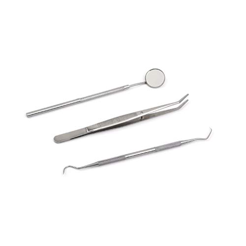 ROSENICE Paquete de 3 Herramientas de Higiene Dental Instrumentos de Acero Inoxidable para Limpieza de los Dientes