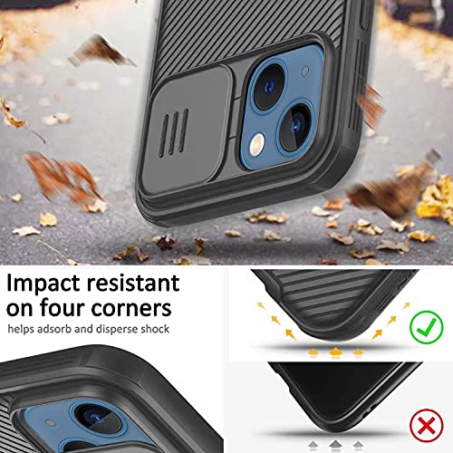 RosyHeart Funda Compatible con Xiaomi 11T 5G/ 11T Pro 5G, Tapa Deslizante para la cámara Carcasa para Xiaomi 11T Pro 5G/ 11T 5G, Protección de Cámara Cubierta Rígida PC Protectora Caso Negro