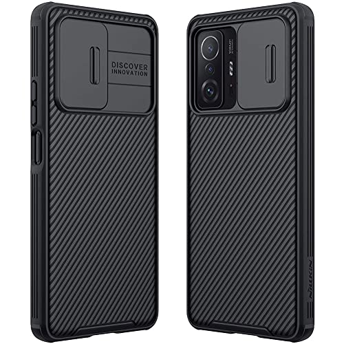 RosyHeart Funda Compatible con Xiaomi 11T 5G/ 11T Pro 5G, Tapa Deslizante para la cámara Carcasa para Xiaomi 11T Pro 5G/ 11T 5G, Protección de Cámara Cubierta Rígida PC Protectora Caso Negro