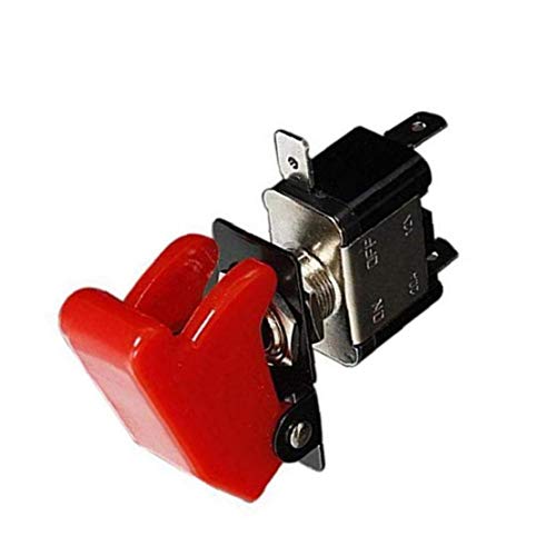 Rrunzfon Accesorios para el Maletero Tapa Roja ópticos Impermeables 1PC 20A 12V LED Rocker Interruptor de Palanca 2 Pin Encendido/Apagado Metal Bat