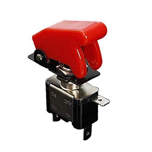 Rrunzfon Accesorios para el Maletero Tapa Roja ópticos Impermeables 1PC 20A 12V LED Rocker Interruptor de Palanca 2 Pin Encendido/Apagado Metal Bat