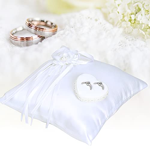 Ruining Almohada para El Portador del Anillo, Elegante Almohada Suave para El Anillo De Bodas con Perlas para El Banquete De Boda para La Decoración De La Boda