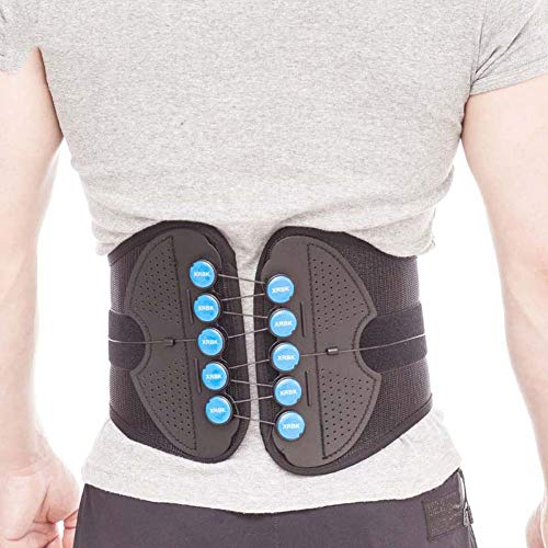 RZiioo Respaldo de descompresión - Plus Cinturón de corsé lumbosacro rígido con Sistema de polea - Respaldo Deportivo para Columna Vertebral - Mejor Soporte Lumbar Activo