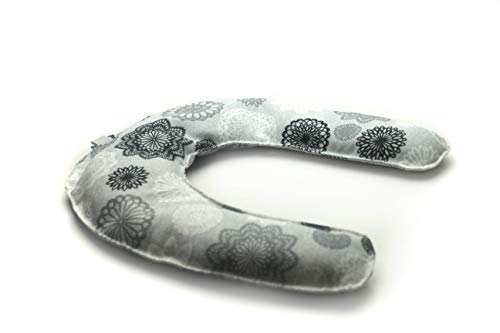 Saco Térmico de Semillas Cervical para cuello y hombros calor seco para Microondas ayuda a aliviar dolores con Funda Lavable (Mandalas Gris)