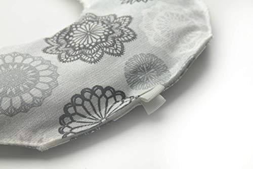 Saco Térmico de Semillas Cervical para cuello y hombros calor seco para Microondas ayuda a aliviar dolores con Funda Lavable (Mandalas Gris)