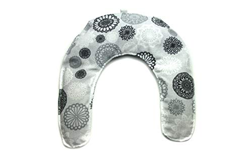 Saco Térmico de Semillas Cervical para cuello y hombros calor seco para Microondas ayuda a aliviar dolores con Funda Lavable (Mandalas Gris)