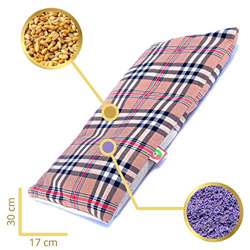 Saco Térmico Semillas Multiusos - Almohada para Calentar en Microondas (30x17 cm) - Bolsa de Calor - Cojín de Semillas con Funda Lavable, Tela de Algodón 100% y Olor a Lavanda (Oxford)