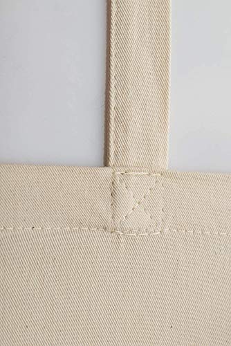 Sadiz Bolsas de mano de algodón natural de valor-Bolsa de supermercado de lona reutilizable, portaobjetos ecológico diseñado para pintar, arte.Tamaño 38X42 cm/Mango 70cm (Pack of 10)