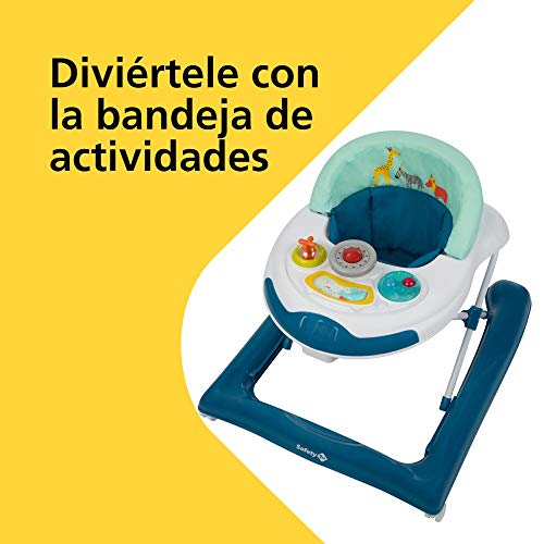 Safety 1st Bolid Andador bebé primeros pasos, 3 alturas regulables, Centro de actividades con 12 melodías, asiento acolchado, Base Antivuelco, Color Happy Day