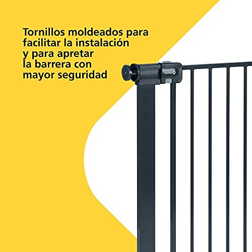 Safety 1st Easy Close Metal - Barrera de seguridad bebés, niños y perros, metálica para puertas y escaleras, puerta de seguridad de 73 hasta 80 cm, color negro