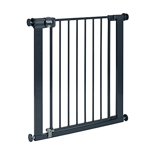 Safety 1st Easy Close Metal - Barrera de seguridad bebés, niños y perros, metálica para puertas y escaleras, puerta de seguridad de 73 hasta 80 cm, color negro