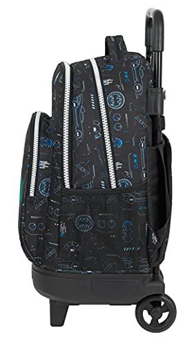 Safta Mochila Escolar con Carro Incluido y Espalda Acolchada de Batman Bat-Tech, 330x220x450 mm, Negro