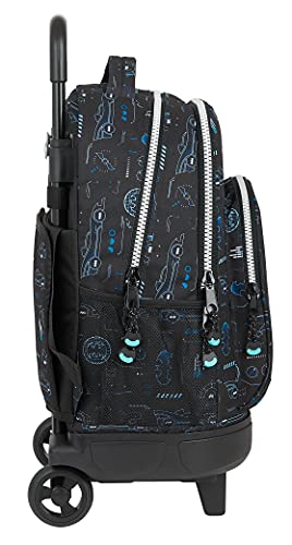 Safta Mochila Escolar con Carro Incluido y Espalda Acolchada de Batman Bat-Tech, 330x220x450 mm, Negro